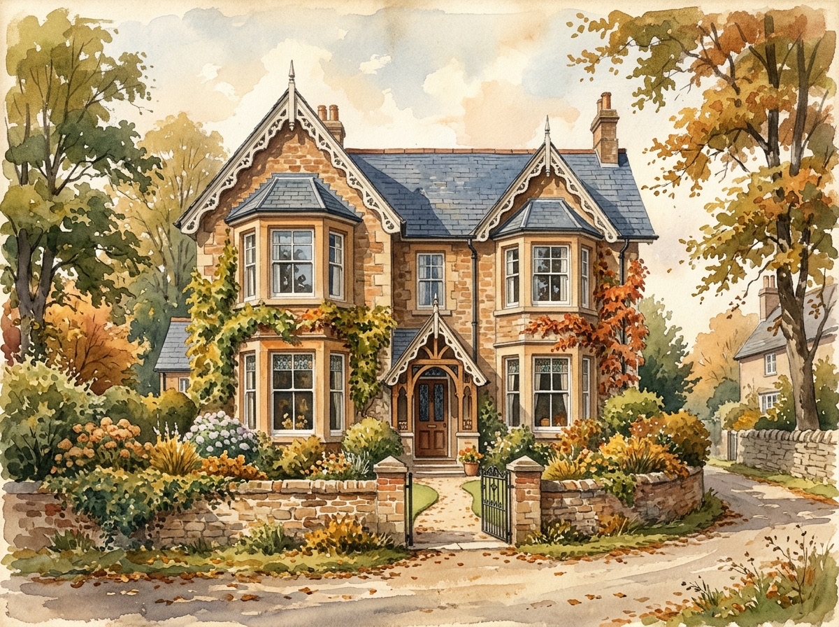 Artist’s impression of a Victorian villa on a leafy lane — an illustrative scene, not a photograph of the actual property